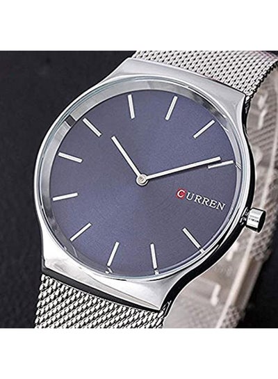 ساعة يد رياضية للرجال من الستانلس ستيل، WT-CU-8256-BL - 40 ملم - فضي