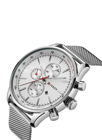 Men's Water Resistant Analog Watch WT-CU-8227-W#D1 - 44 mm - Silver