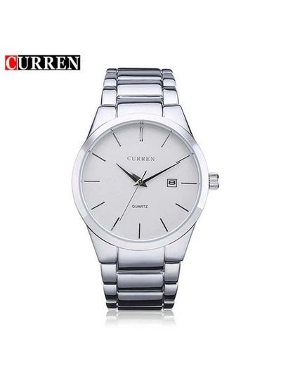 Men's Stainless Steel Water Resistant Analog Watch WT-CU-8106-SW - 40 mm - Silver