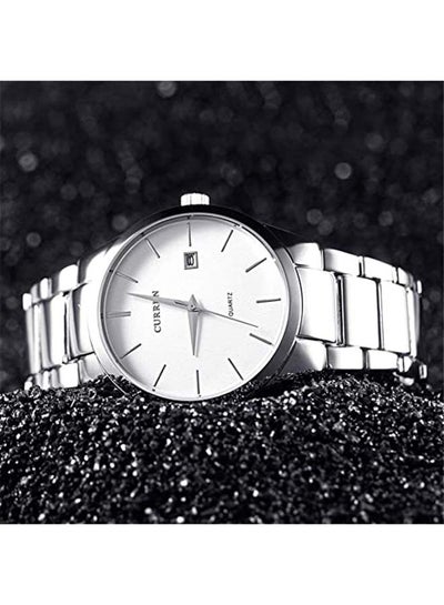 Men's Stainless Steel Water Resistant Analog Watch WT-CU-8106-SW - 40 mm - Silver