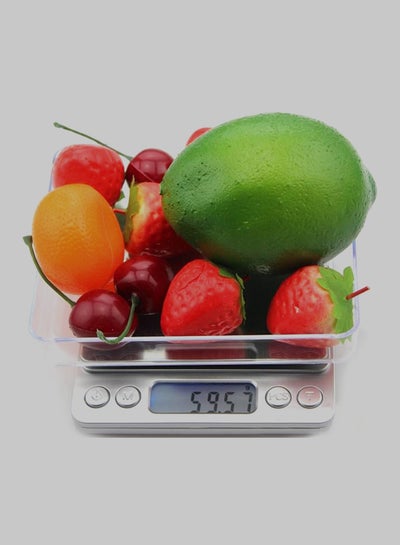 Digital Kitchen Scale Silver 7.2x12x2centimeter