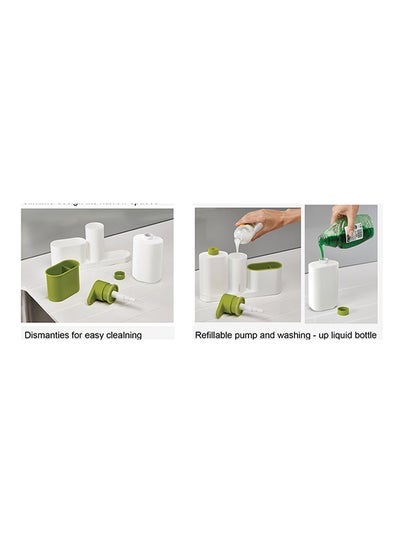 3-Piece Sink Tidy Set White/Green