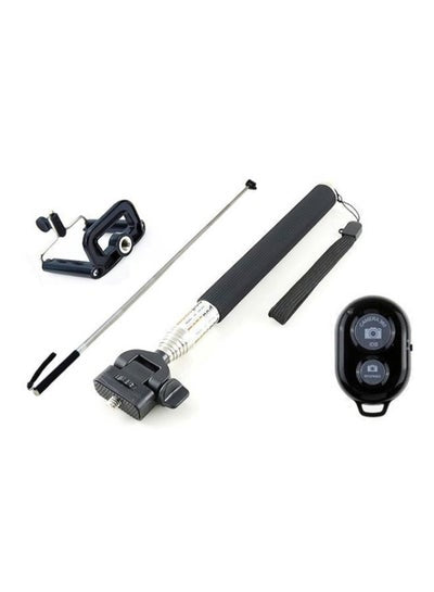 Selfie Stick Monopod With Bluetooth Remote Black