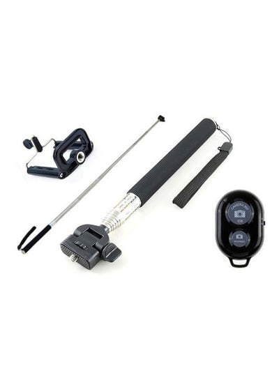 Selfie Stick Monopod With Bluetooth Remote Black