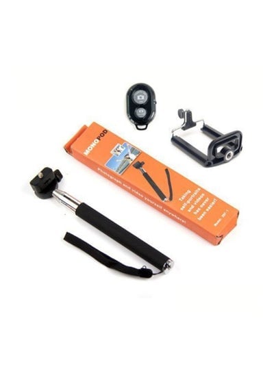 Monopod Selfie Stick With Bluetooth Remote Control Black