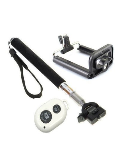 Monopod Selfie Stick With Bluetooth Remote Control Black