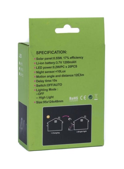Solar Motion Sensor Wall Light Black/White