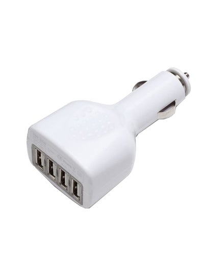 4-Port USB Car Charger White