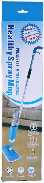 Healthy Spray Floor Cleaning Mop Blue/Silver 52.5x17centimeter