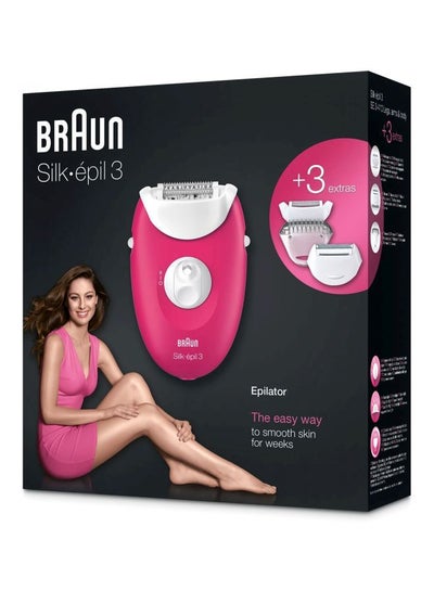 Silk-Epil 3 Cordless Epilator Pink/White L