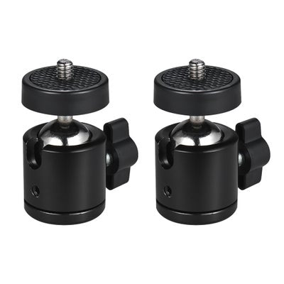 2-Piece 360 Degree Rotating Tripod Ball Head Black