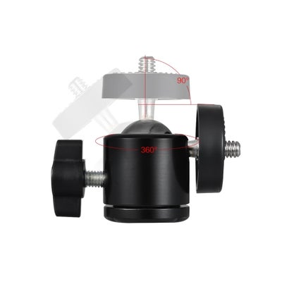 2-Piece 360 Degree Rotating Tripod Ball Head Black