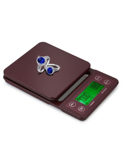 Electric LCD Display Coffee Drip Scale With Timer and Tare Function Burgundy