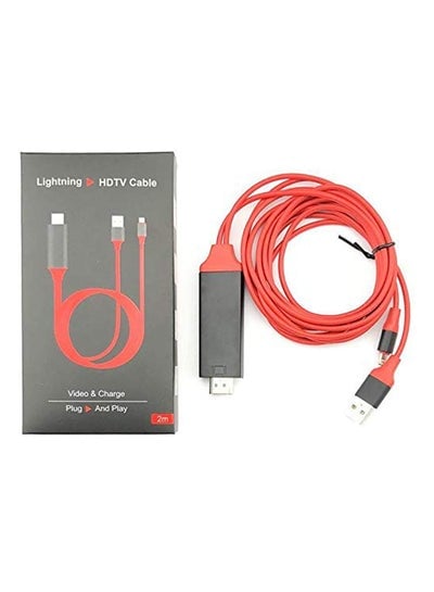 Lightning To HDMI HDTV AV TV Cable Adapter 1080P For Apple iPhone 7/6/6s Plus/5s/iPad Air/iPad Mini Red/Black
