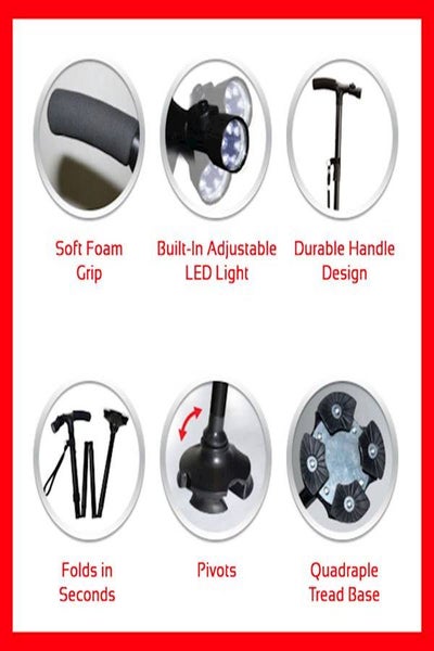 Foldable Magic Cane With LED Light