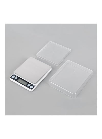 Digital Electronic Scales Silver/White/Black 10.2x12.5x2centimeter