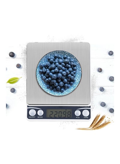 Digital Electronic Scales Silver/White/Black 10.2x12.5x2centimeter