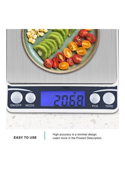 Digital Electronic Scales Silver/White/Black 10.2x12.5x2centimeter
