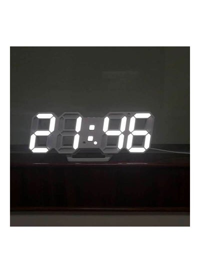 3D LED Table Clock Number Design Show Temperature Date Living Room Clock White