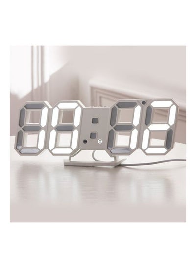3D LED Table Clock Number Design Show Temperature Date Living Room Clock White