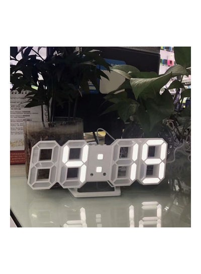 3D LED Table Clock Number Design Show Temperature Date Living Room Clock White