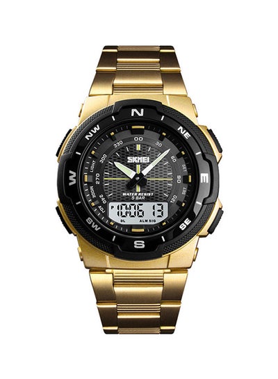 men Metal Analog & Digital Wrist Watch WH-1370 - 49 mm - Gold