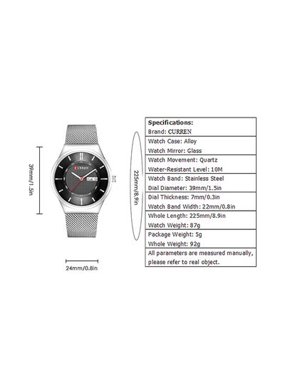 men Stainless Steel Band Analog Wrist Watch