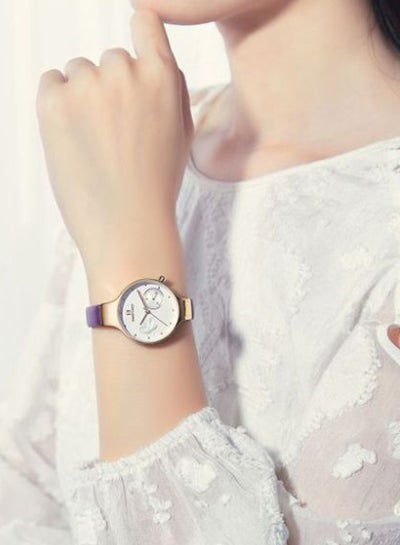 Women's Leather Analog Watch Nf5001