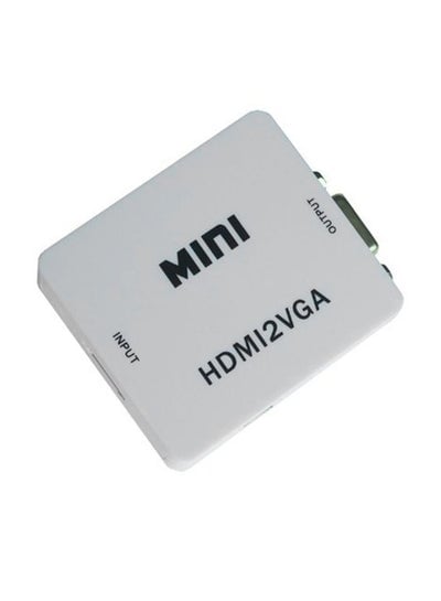 HDMI To VGA Mini Audio Video Converter White