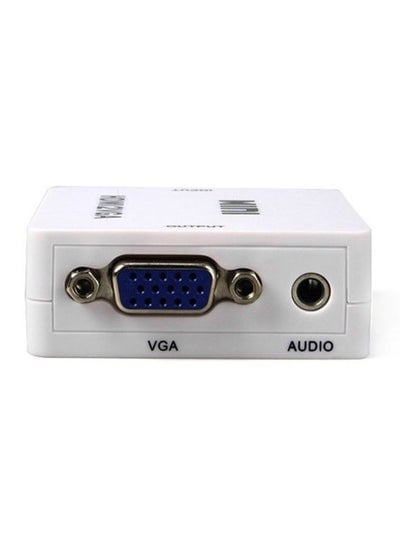 HDMI To VGA Mini Audio Video Converter White