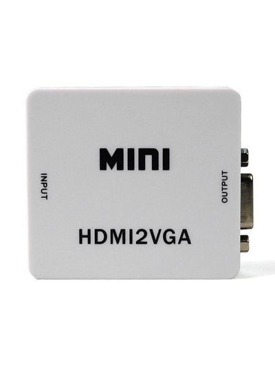 HDMI To VGA Mini Audio Video Converter White