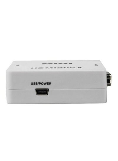 HDMI To VGA Mini Audio Video Converter White