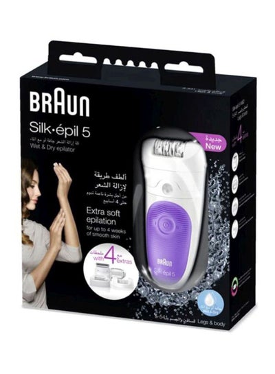 Silk-Epil 5 Wet And Dry Cordless Epilator White/Purple