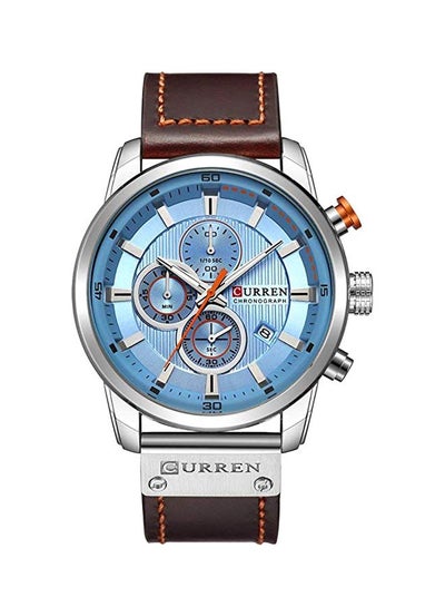 men Leather Chronograph Watch 8291
