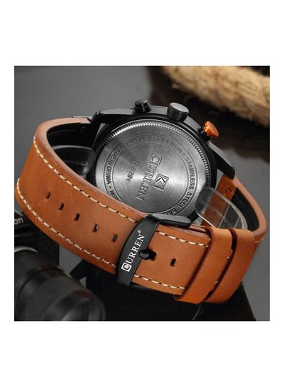 men Leather Chronograph Watch 8291