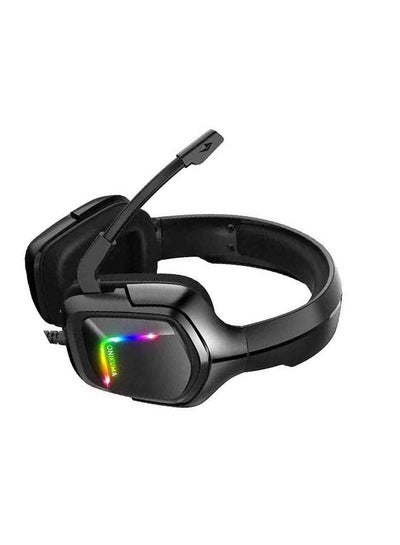 سماعات رأس سلكية للألعاب مزودة بإضاءة LED مع ميكروفون لأجهزة PS4/PS5/XOne/XSeries/NSwitch/PC