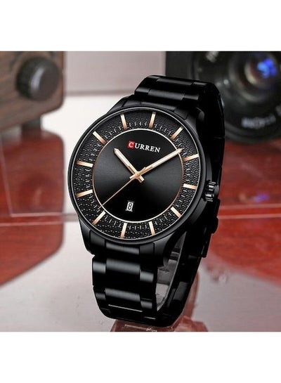 men Water Resistant Analog Wrist Watch 8347 - 46 mm - Black