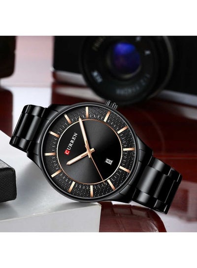 men Water Resistant Analog Wrist Watch 8347 - 46 mm - Black