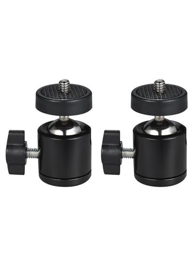 2-Piece 360 Degree Rotating Tripod Ball Head Black/Silver