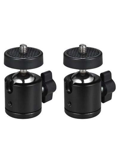 2-Piece 360 Degree Rotating Tripod Ball Head Black/Silver