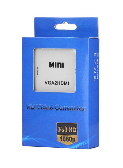 محول VGA إلى HDMI AV باللون الأبيض