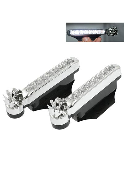 2-Piece 8 LED Bulbs Wind Powered Decorative Car Lights