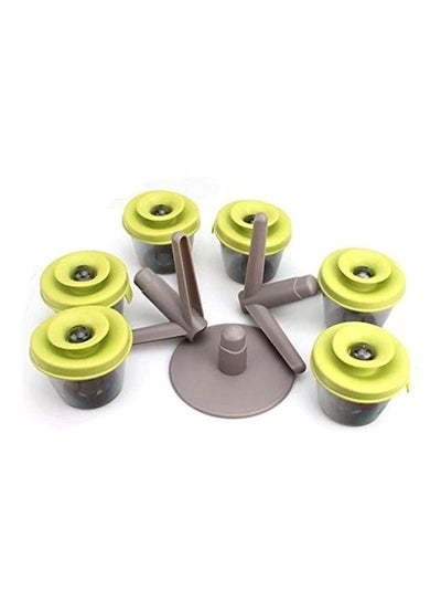 6-Piece Pop Up Spice Rack Set Black/Green