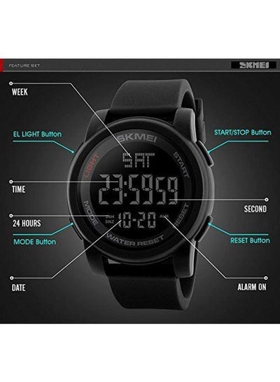Men's Digital Watch 1257 - 50 mm - Black