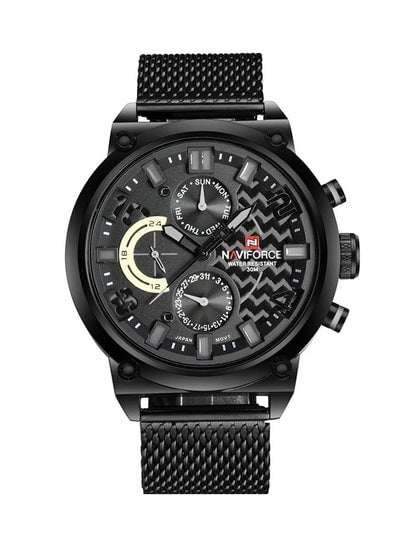 Men's Stainless Steel Strap Chronograph Wrist Watch NF9068S B/GY/B - 48 mm - Black