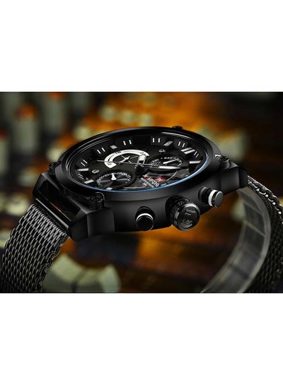 Men's Stainless Steel Strap Chronograph Wrist Watch NF9068S B/GY/B - 48 mm - Black
