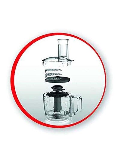 EASY FORCE  Food Processor Easy To Use Ideal For Beginners 6 Attachments Over 25 Different Functions 2.4 L 800 W FP247127 White/Clear