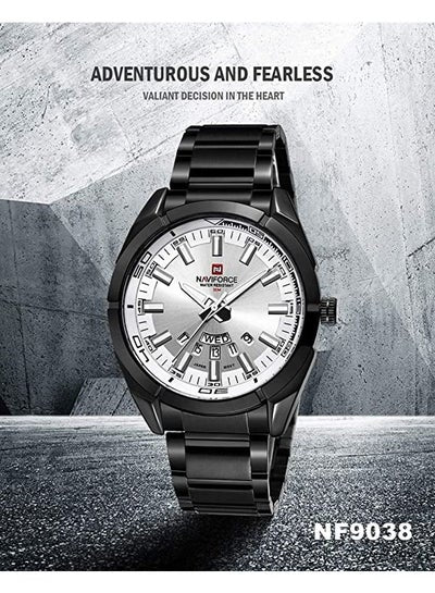 men Water Resistant Analog Watch NF9038 B/W