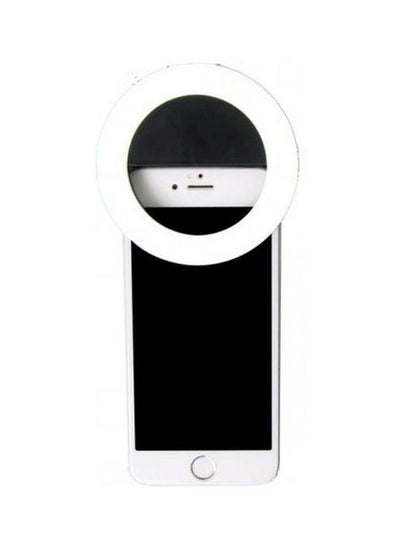 ضوء فلاش LED على شكل حلقة لصور السيلفي باللون الأسود