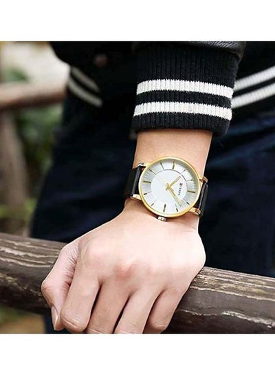 men Leather Watch M-8332-3